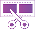 Cut media with scissors icon