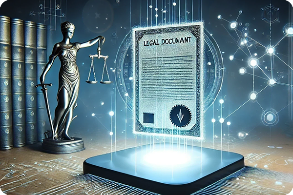 Generative AI image showing a legal agreement being generated to licence photos for AI training. TikBox.io provides online licensing and provenance labelling.